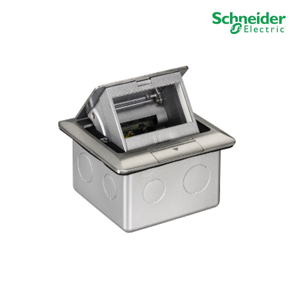 Schneider เต้ารับฝังพื้น Floor Sockets อลูมิเนียม พร้อมกล่องฝัง ไม่รวมอุปกรณ์ภายใน Flexi | E227F_ABE
