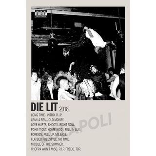 โปสเตอร์ ลายปกอัลบั้ม Die Lit ศิลปิน Playboi Carti