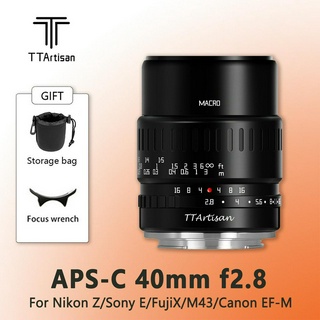 Ttartisan เลนส์มาโคร 40 มม. F2.8 APS-C 1:1 แมนนวลโฟกัส สําหรับ Sony E Canon EOSM Fuji X Nikon Z M43