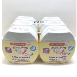 แป้งเด็ก ศรีจันทร์เบบี้ (แพ็ค6กระป๋อง) SrichandBaby Baby Powder ขนาด50 กรัม