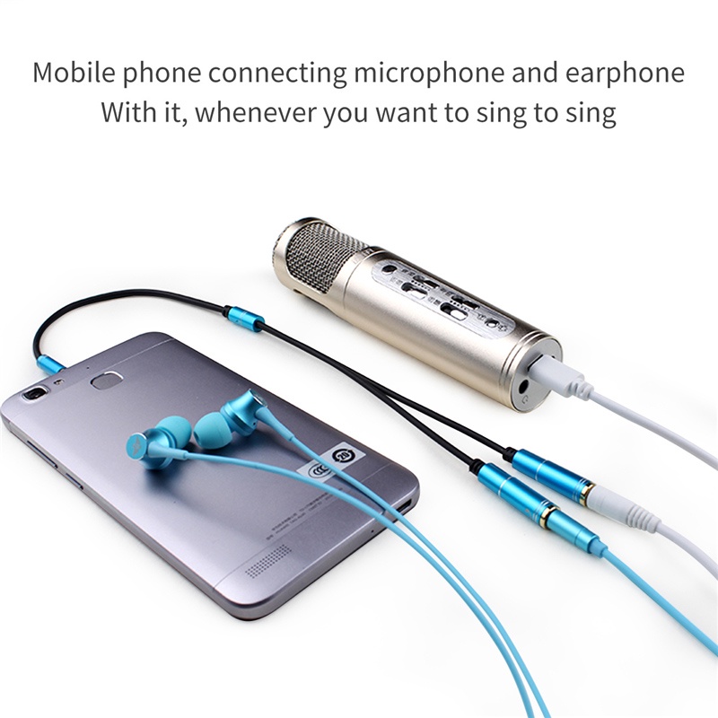 【จัดส่งรวดเร็ว】สายเคเบิลแยกเสียง 3.5 มม. 2 In 1 ตัวผู้ เป็น 2 ตัวเมีย แจ็คแปลง AUX สําหรับหูฟัง PC ไมโครโฟน