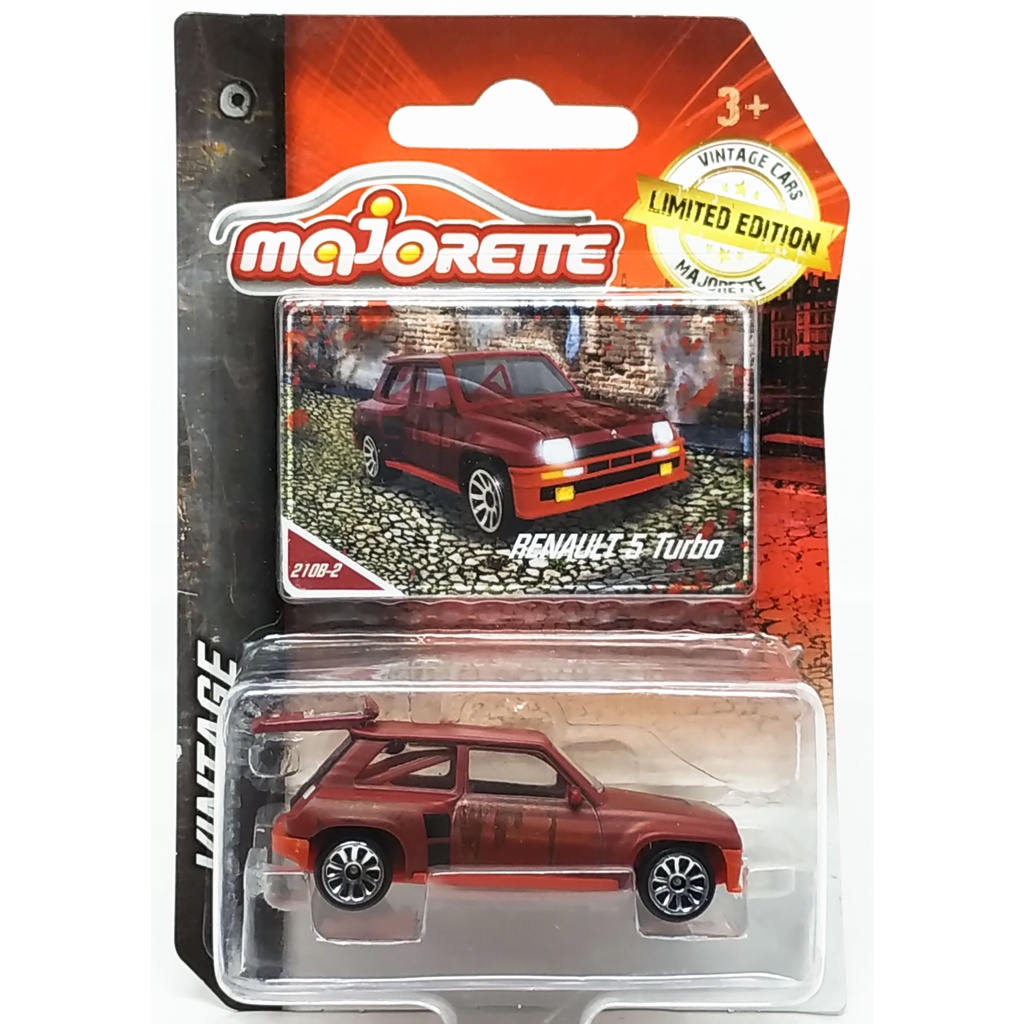 Majorette Renault 5 Turbo - Vintage Rusty Series - Red Color /Wheels 5U /scale 1/56 (3 inches) Packa