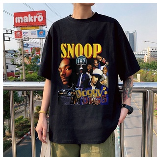 เสื้อยืดผู้ Tuxinhe เสื้อยืดแขนสั้น ผ้าฝ้าย ทรงหลวม พิมพ์ลายการ์ตูน Snoop Doggy Dogg แฟชั่นฤดูร้อน สําหรับผู้ชาย และผู้ห