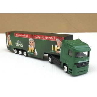 1/87 Trailer Ad Truck หัวลากสีเขียวรุ่น Benz Actros โฆษณา Karlberg Beer (รถยาว 18 cm) (หัวลากไม่ตรงโฆษณา)