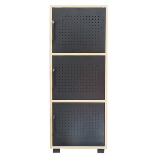 Storage cabinet CABINET FURDINI TONY1818 NATURAL/BLACK Multipurpose furniture Home &amp; Furniture ตู้เก็บของ ตู้ 3 บานเปิด