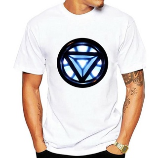 เสื้อยืดสีขาวเสื้อยืดแขนสั้น พิมพ์ลายกราฟฟิค Tony Stark Arc Reactor สําหรับผู้ชาย 5 ชิ้น 562762S-4XL