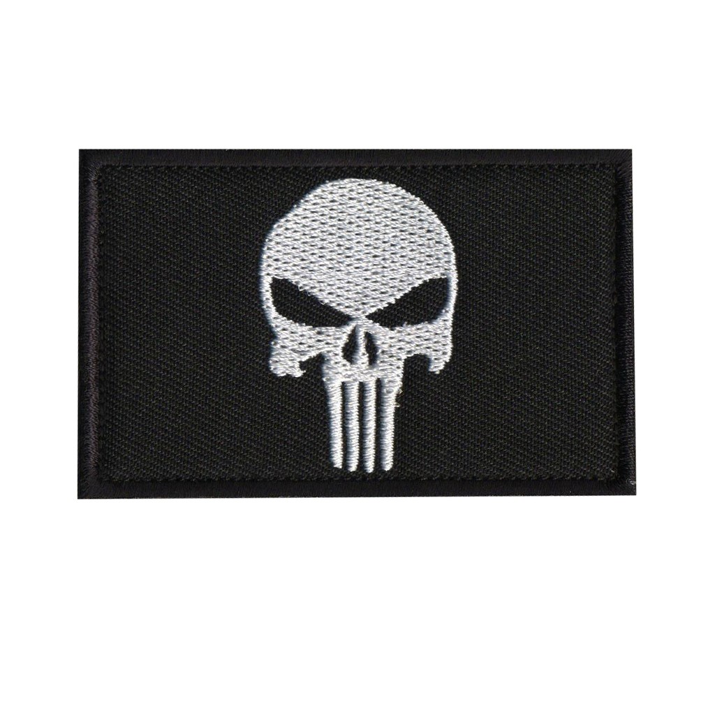 The Punisher Embroiderey ยุทธวิธีทหาร Morale แพทช์ป้าย Combat Emblem Applique สําหรับเสื้อผ้า