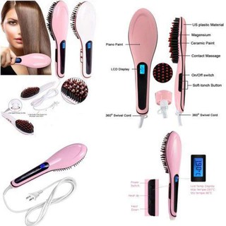 แปรงหวีไฟฟ้าผมตรง Fast Hair Straightener รุ่น HQT-906 (Pink) รับประกันสินค้า