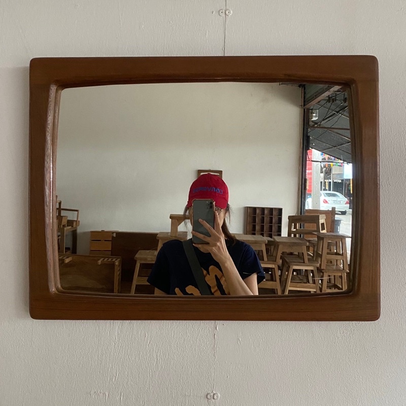 กระจกไม้สักทำจากไม้สักเก่า​ (สำหรับแขวนติดผนัง) ขนาดใหญ่
