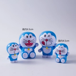 4ชิ้น/สีชมพูโดราเอมอนเค้กตกแต่งเครื่องประดับหุ่นยนต์แมวบินกริ๊งแมวอุปกรณ์เบเกอรี่เด็กโปรดการ์ตูนตกแต่งเค้ก