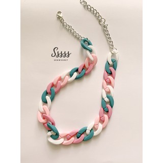 NECKLACE 01 : Green White Pink