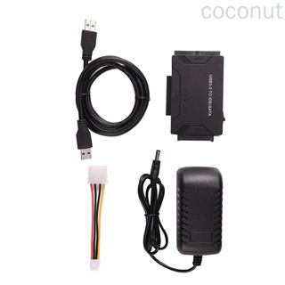 Usb3 . 0 To Sata / Ide Hdd ฮาร์ดไดรฟ์แปลง 2 . 5 / 3 . 5 นิ้ว External Hard Disk Case 5 Gbps High Speed Us Plug Coconut01