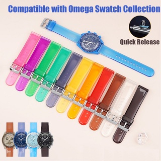 สายนาฬิกาข้อมือ ซิลิโคนใส หลากสี 20 มม. สําหรับ Omega X Swatch MoonSwatch