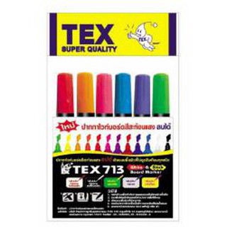 TEX #713 ปากกาไวท์บอร์ด ยกแพ็ค 6ด้าม คละสี Whiteboard Marker