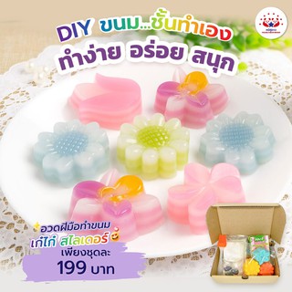 DIY ชุดแป้งทำขนมชั้นสำเร็จรูปพร้อมอุปกรณ์  ตราหมีคู่ดาว