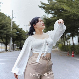 AERIN TOP in basic  | เสื้อครอป (Hollymollyplus)