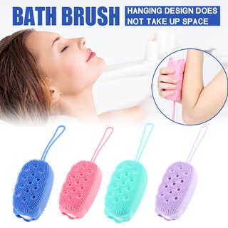 4 Colours Bath Shower Silicone Body Brush Exfoliating Back Brush Wash Clean Bathremove Dead Skin Scrub Towel In Stock