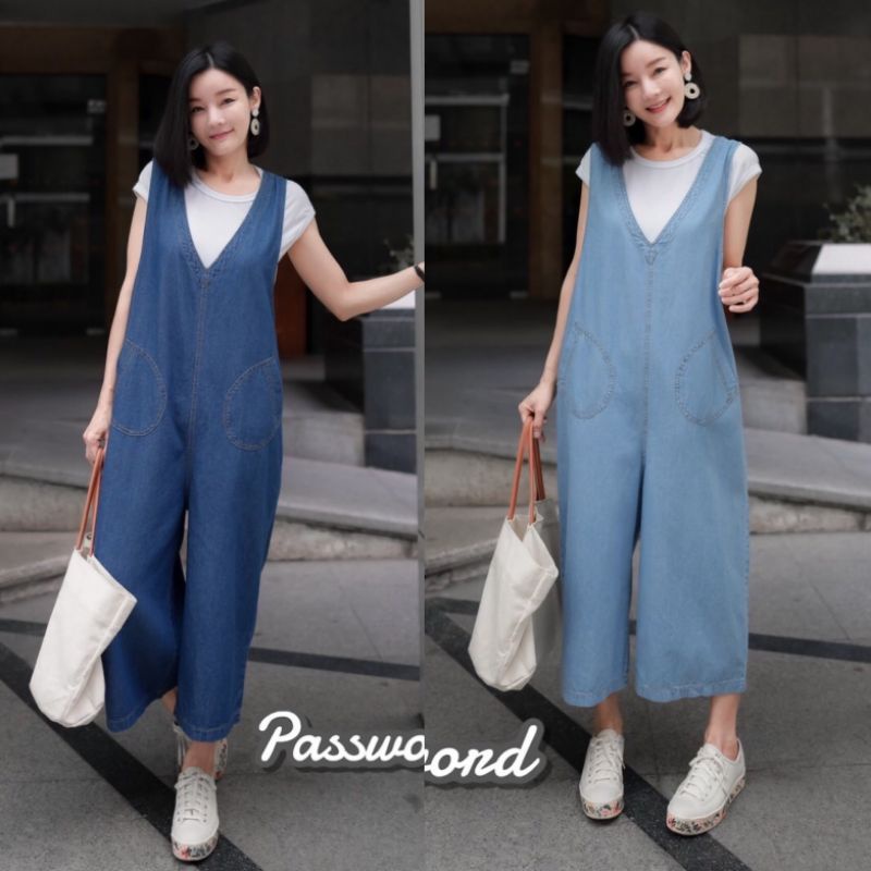 PW#เอี๊ยมยีนส์#เอี๊ยม#จั๊มสูท#ชุดหมี#password