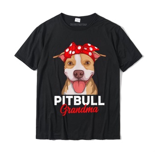 tshirtเสื้อยืดคอกลมฤดูร้อนเสื้อยืด ผ้าฝ้าย พิมพ์ลาย Pitbull Grandma Pittie Dog Mom สไตล์คลาสสิก สําหรับผู้ชาย 2022Sto4XL