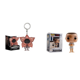 Stranger Things Keychain Action Figure Toys Eleven with eggos Demogorgon Model Vinyl Dolls Keyring Children Gift