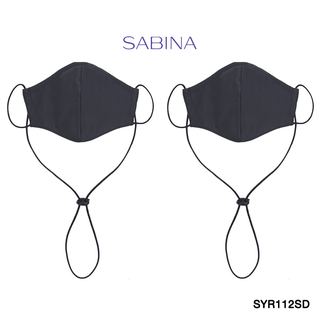 Sabina หน้ากากอนามัย (Set 2 ชิ้น) TRIPLE MASK รหัส SYR112SD สีเทา มีสายคล้องคอ