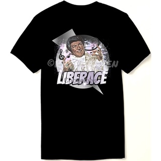 คอลูกเรือเสื้อยืดคอกลมขายดี เสื้อยืด พิมพ์ลายนักร้อง Liberace Tribute 1970s EHhddl98FLohhp30 สไตล์คลาสสิกย้อนยุคผ้าฝ้าย