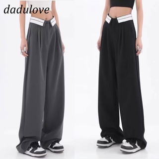 DaDulove💕 New Korean Version Niche Womens High Waist Suit Pants Loose Casual Pants Fashion Womens Clothing