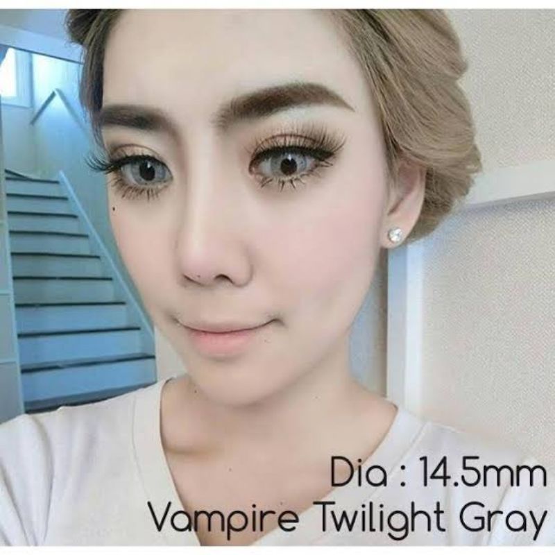 คอนแทคเลนส์ บิ๊กอาย รุ่น  Vampire twilight / Vampire / Jessi สีเทา/ตาล gray/brown มีค่าสายตา (0.00)-