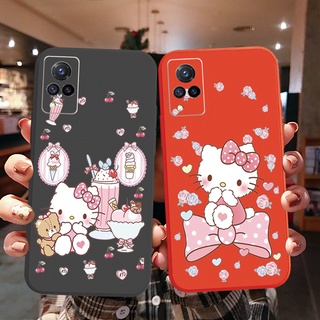 เคสโทรศัพท์มือถือ ขอบสี่เหลี่ยม ลายเฮลโลคิตตี้ สําหรับ VIVO Y12S Y12A Y50 Y30i Y20 Y20i Y3S Y15 Y17 Y95