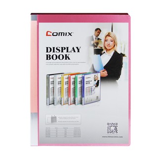 แฟ้มโชว์เอกสาร COMIX DF40  A4  40 ซอง  สีแดง (PC)