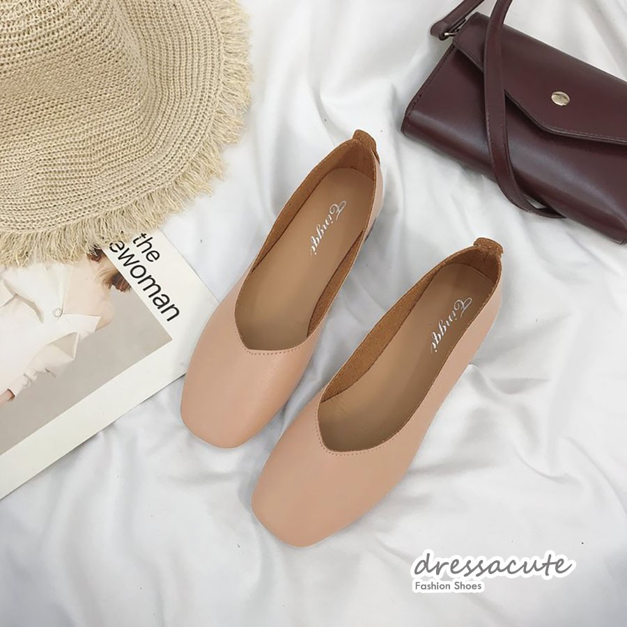 C18 หนังนิ่ม ใส่สบาย ❤️ รองเท้าส้นสูง ส้นลายไม้ แบบหน้าตัด - รูปที่ 7