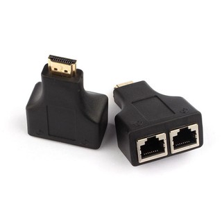 อแดปเตอร์แปลง HDMI to RJ45 / UTP CAT5 30 เมตร (Black)