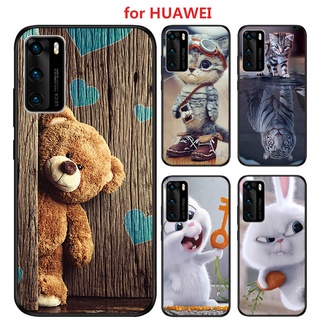 เคส Huawei nova Y90 11 11i 8I P40 P30 P10 4E pro plus โทรศัพท์มือถือลายการ์ตูนหมีสีน้ําตาลสําหรับ