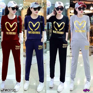 (3731) Set 2 ชิ้น เสื้ทรงจั้ม สกรีนลาย WEIDIMU