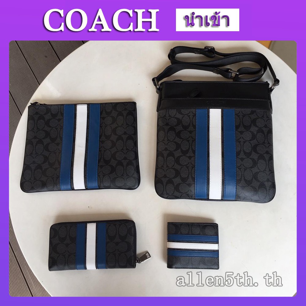 Coach แท้ กระเป๋าสตางค์ใบสั้น กระเป๋าสตางค์ผู้ชาย หนังแท้กระเป๋าสตางค์/F26070/F26071/F26072/F26068/รับประกันของแท้ 100%
