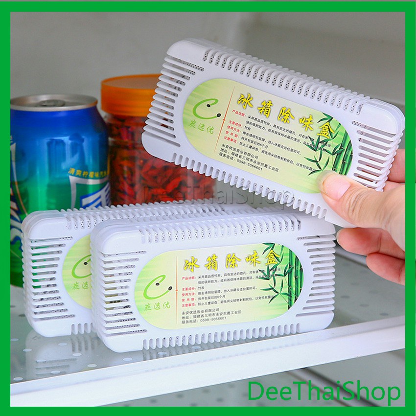 Dee Thai กล่องถ่านไม้ไผ่กําจัดกลิ่นสําหรับตู้เย็น ที่ดับกลิ่นในตู้เย็น Deodorant box