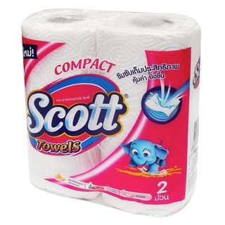 ว๊าว🍟 สก๊อตต์ คอมแพ็ก กระดาษอเนกประสงค์ 2 ม้วน Scott Towels Compact 2 Roll 36 x 20.40 m.