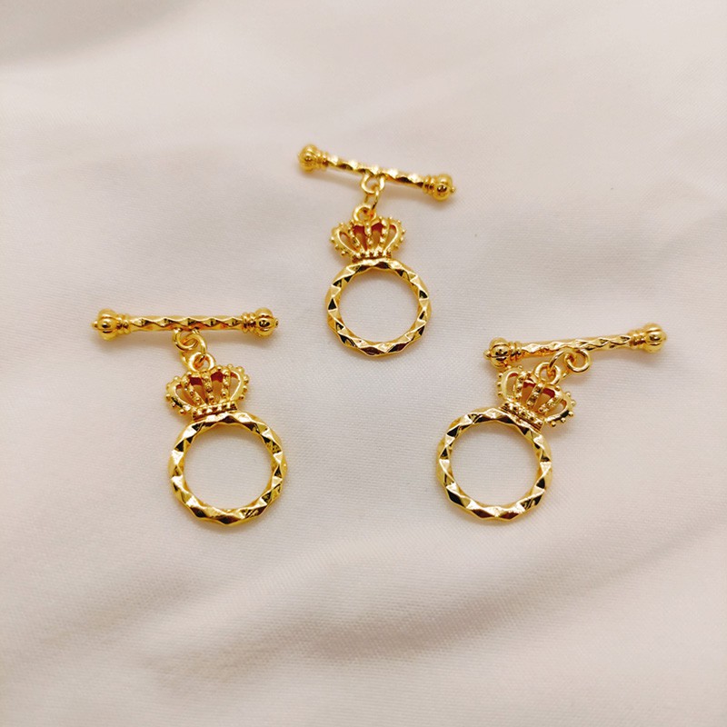1pcs 4pcs 18K Gold-Plated Crown OT หัวเข็มขัด,สลับ Claps สําหรับ DIY สร้อยข้อมือสร้อยคอเครื่องประดับ