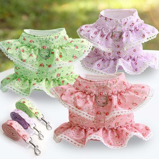 Thailand Shipping Lace Puppy Clothing สายจูงสุนัข Cat เสื้อผ้าแฟนซีเสื้อผ้าสุนัข Cat Sling Dog Collar