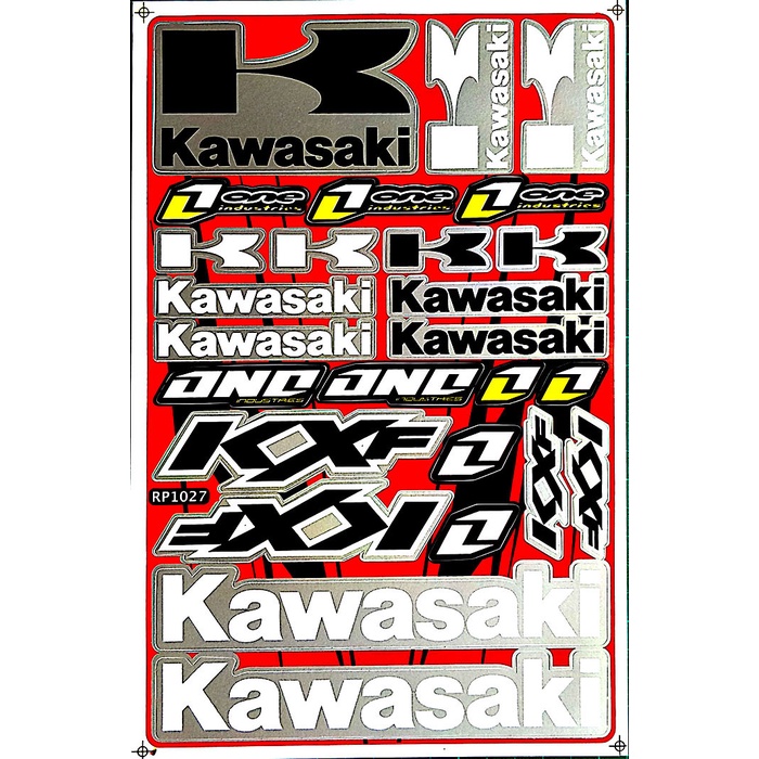 สติ๊กเกอร์ Kawasaki KXF สีบรอนซ์เงิน สติ๊กเกอร์Racing สติ๊กเกอร์แต่งมอเตอร์ไซค์วิบาก ATV บิ๊กไบค์ รถยนต์ สติ๊กเกอร์ขายดี