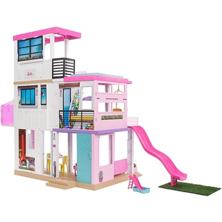 Barbie® New DreamHouse® Doll house with Pool, Slide,Elevator,Lights&amp;Soundsบ้านพร้อมสระว่ายน้ำสไลด์ลิฟต์และระบบแสงสีเสียง