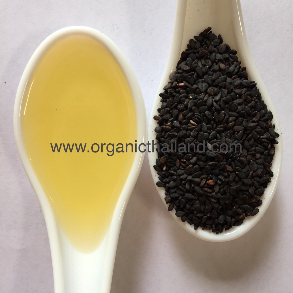 น้ำมันงาดำ บริสุทธิ์ 100cc virgin black sesame oil - cold pressed