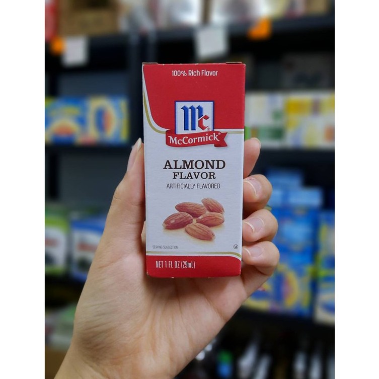 แม็คคอร์มิค อัลมอนด์ อาร์ติฟิเชี่ยลลี่ เฟลเวอร์ (กลิ่นอัลมอนด์)  29 มล. McCormick Almond Artificial Flavored 29ml.