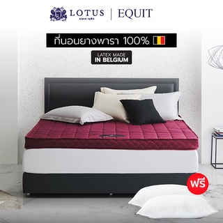 LOTUS ที่นอนยางพารา100%  รุ่น Equit หนา 4 นิ้ว ~ฟรีหมอนหนุนใยสังเคราะห์ ส่งฟรี