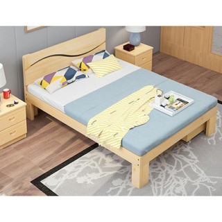 เตียงนอนไม้ เตียงไม้ เตียงพาเลท เตียงนอนไม้ 3.5 ฟุต เตียงนอนไม้สวยๆ Wooden Bed