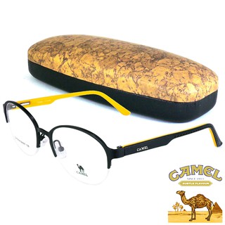 CAMEL แว่นตา รุ่น CA-12751 สีดำตัดเหลือง กรอบเซาะร่อง ขาสปริง วัสดุ สแตนเลส สตีล (สำหรับตัดเลนส์) กรอบแว่นตา Eyeglasses