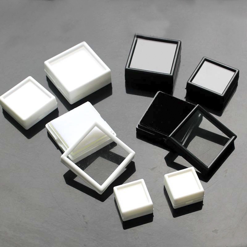 กล่องอะคริลิค ทรงสี่เหลี่ยม ขนาดเล็ก 3x3 ซม. สําหรับใส่เครื่องประดับ เพชร