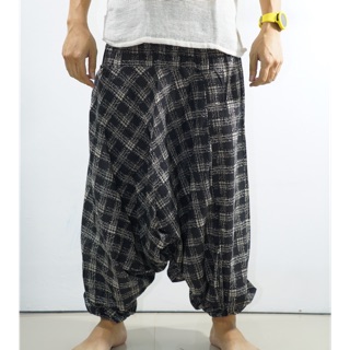 Harem Pants Long (Unisex) กางเกงม้งขายาว กางเกงผ้าฝ้าย (ตาราง)