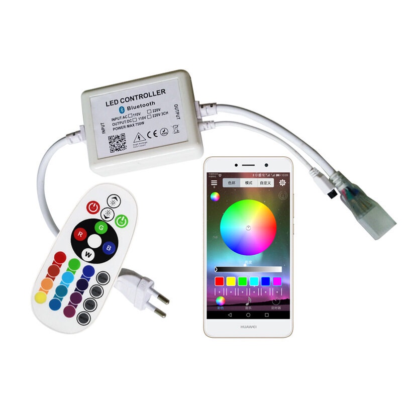 แถบควบคุมบลูทูธ 5050 Rgb 220V พร้อมไฟ Led สําหรับโทรศัพท์มือถือ รีโมตคอนโทรล แอพ Rgb