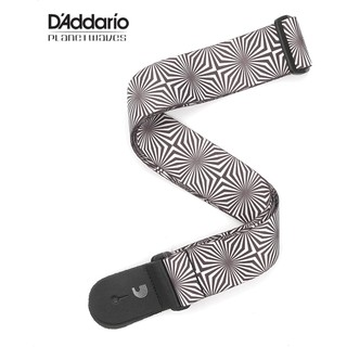 สายสะพายกีตาร์ Planet waves P20W1406 Polyester Guitar Strap, Optical Art. White